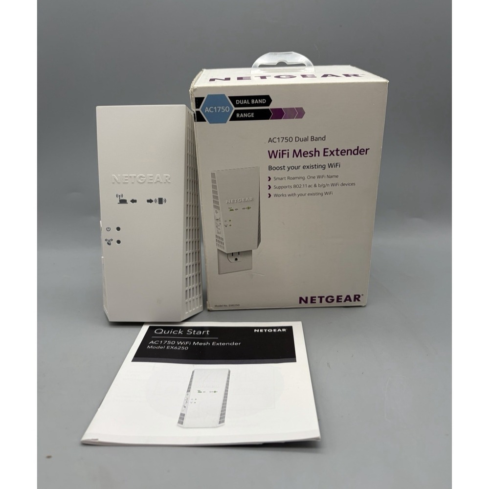 NETGEAR EX6250 WiFi Range Extender AC1750 Dual Band Wall Plug